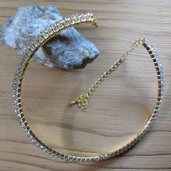 2 pieces Rhinestone Cat Ears Headband and Choker - Picture 6 of 7